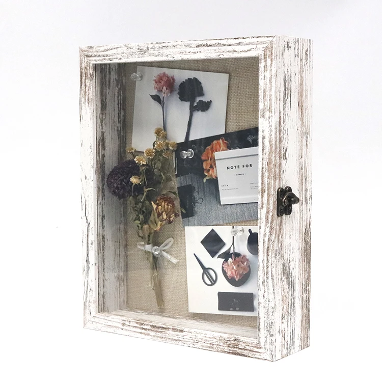 Rámeček na vystavení (shadow box) – velkoobchodní provedení, dřevěný povrch, uzávěr s zámkem