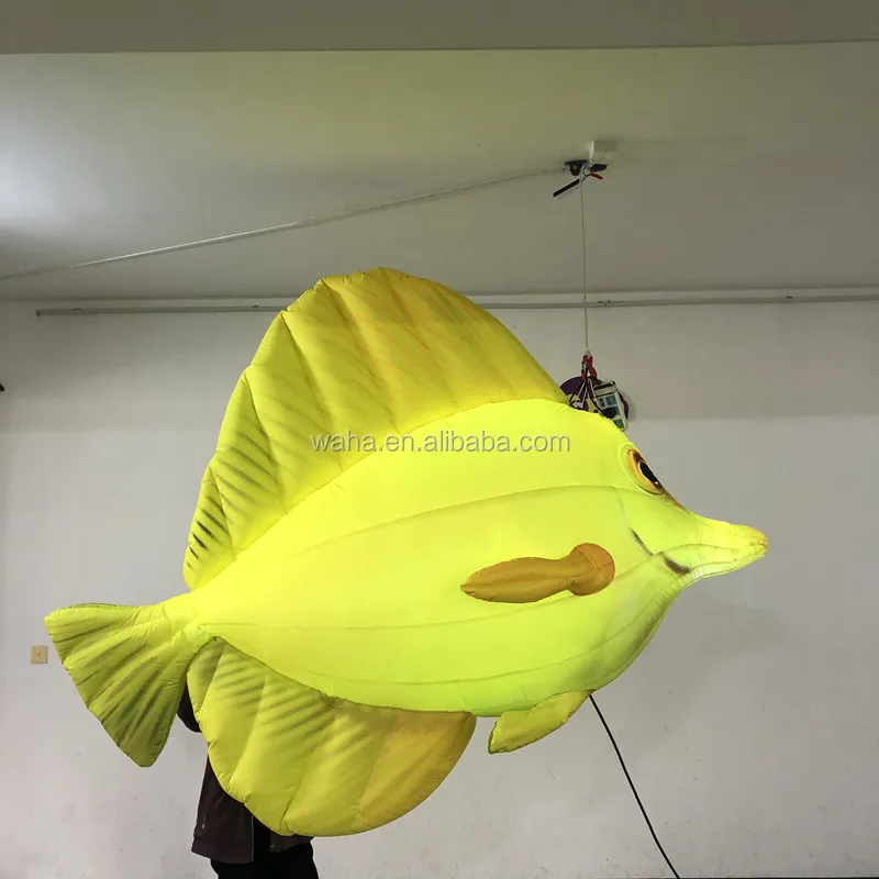 WAHA Parade Decor Walking Inflatable Fish Costume Stage Dance Props Huge Fish Whale Puppet