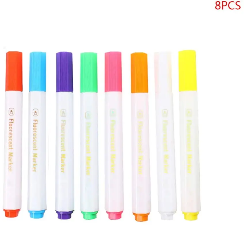 Цветные флуоресцентные Меловые маркеры журнал планировщик цветные стираемые светодиодная ручка для рисования