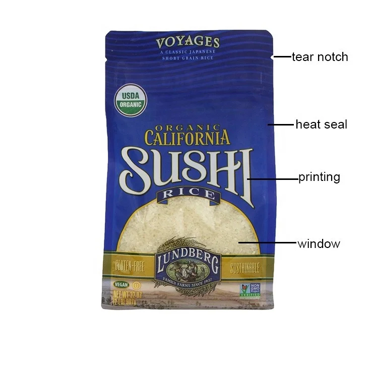 High Quality Food Product Type and Bag Packaging Classic Jasmine Rice Bag with Handle/plastic Rice Bag 1kg 3kg 5kg