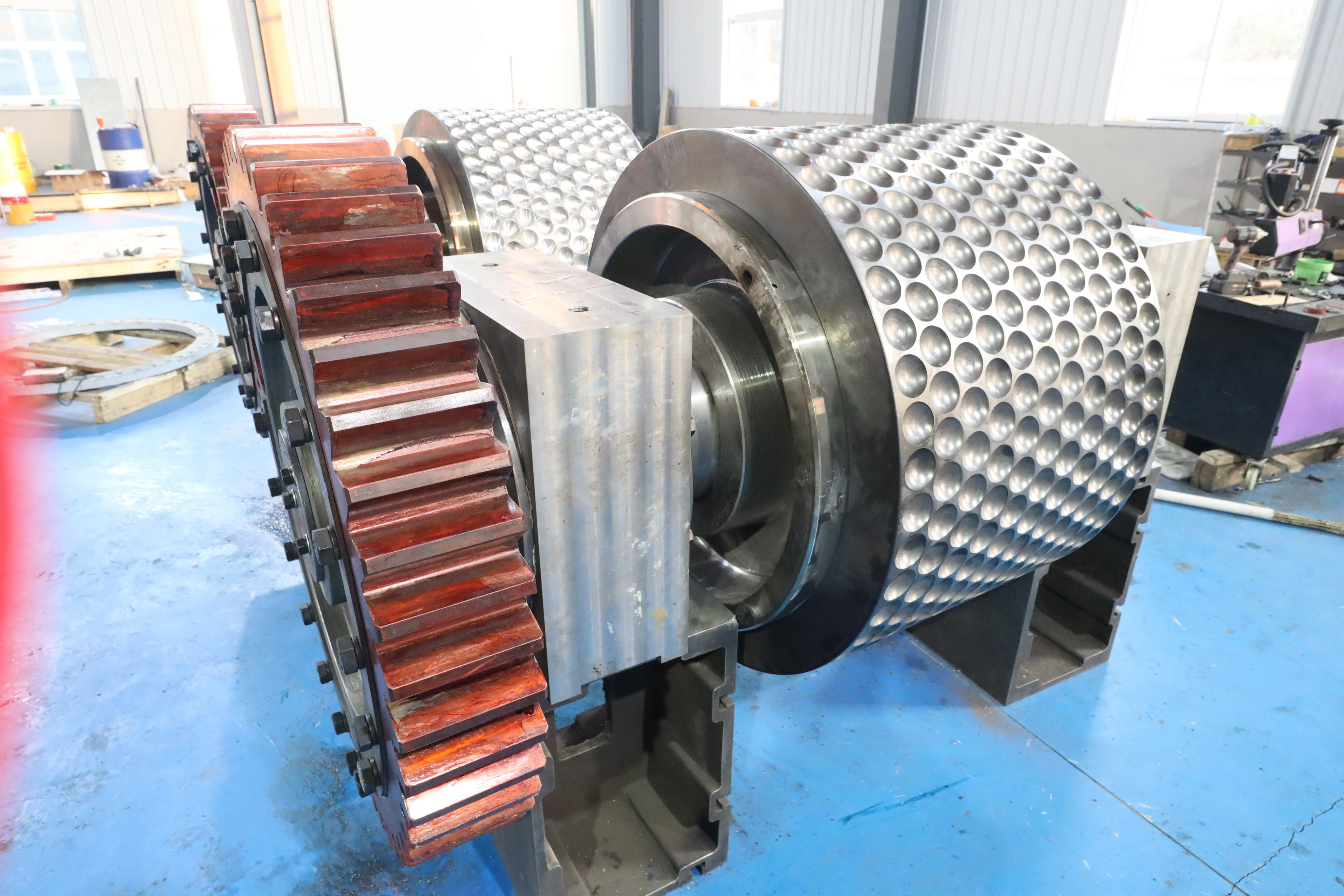Luoyang Yogie High Quality Customized Non Standard Large Size Corrugated Dimpled Cast Roller Shell
