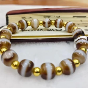 Old Dzi Bead Tibetan Style Bracelet Dzi Bead Fashion Trendy Men's and Women's Bracelet