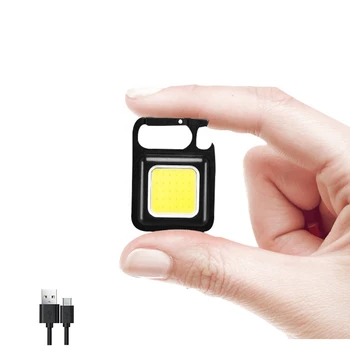 New Magnetic Bottle Opener Rechargeable COB Inspection Work Light Led Mini Keychain Flashlights Torches