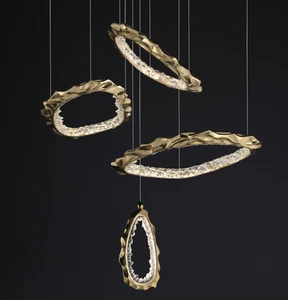 ECOJAS New Luxury Design Decorative Pendent Light for Villa Hotel Living Room Restaurant Crystal Chandelier