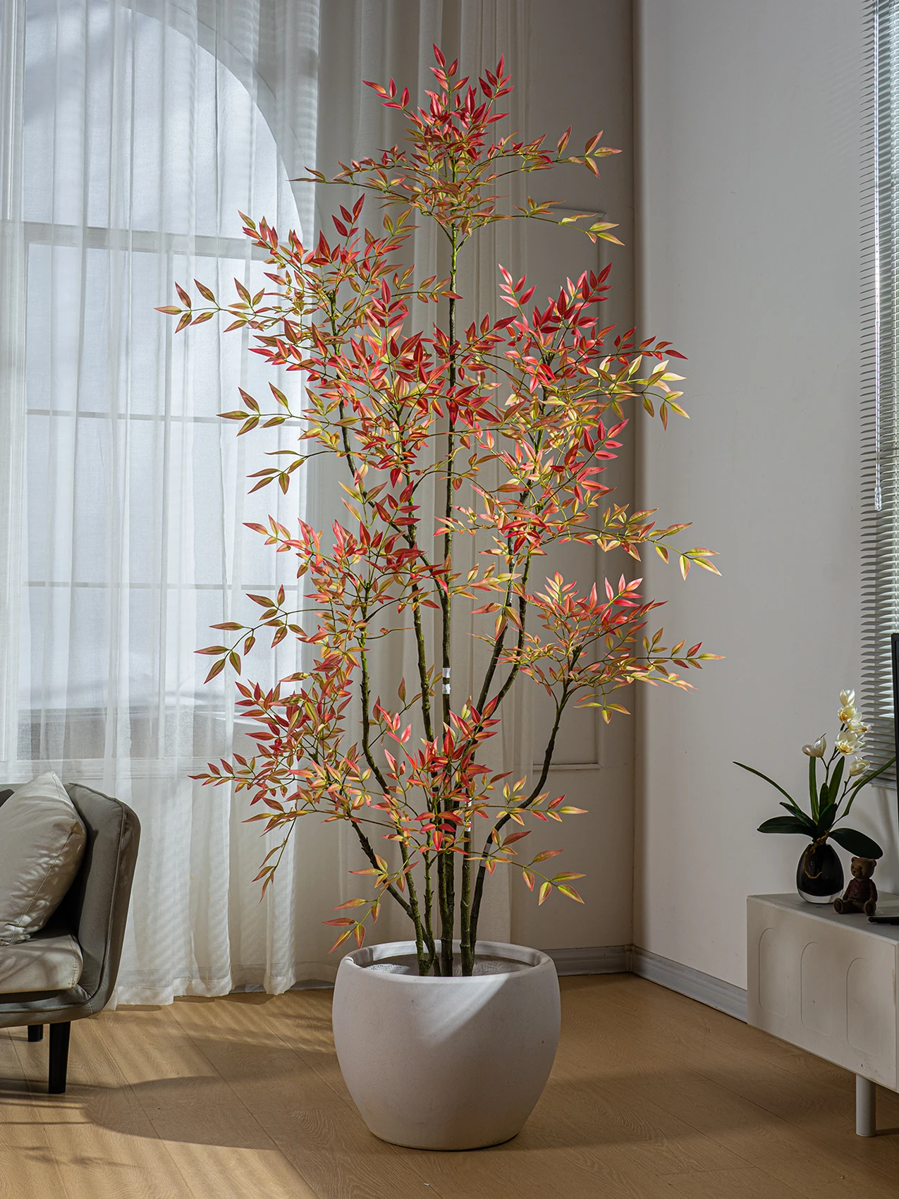 product nantian 6ft indoor large floor bamboo simulation potted faux tree plastic artificial plants for living room decoration birthday-4