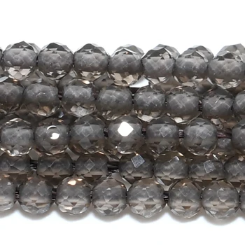 Natural Smoky Quartz Faceted Round Beads 2mm For Jewelry Making