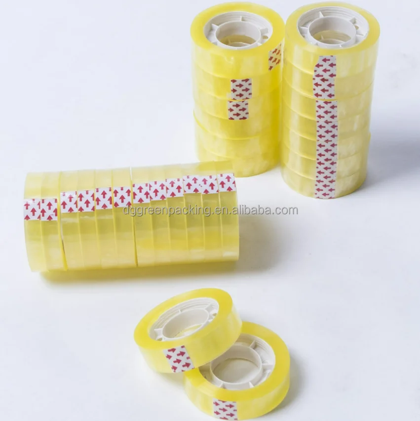 Хорошее качество прочная вязкая настольная лента школьная допп акриловая прозрачная и желтоватая цветная офисная канцелярская