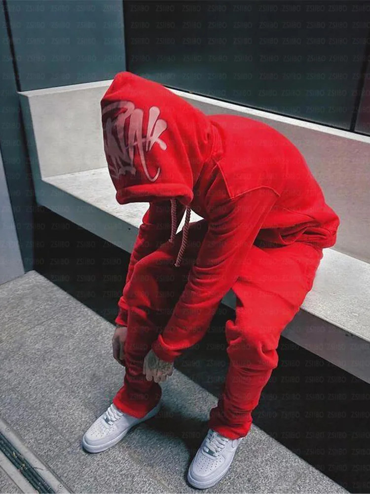 Custom Logo Y2k Puff Printing Sweatsuits Hoodies Fashion Tracksuit For