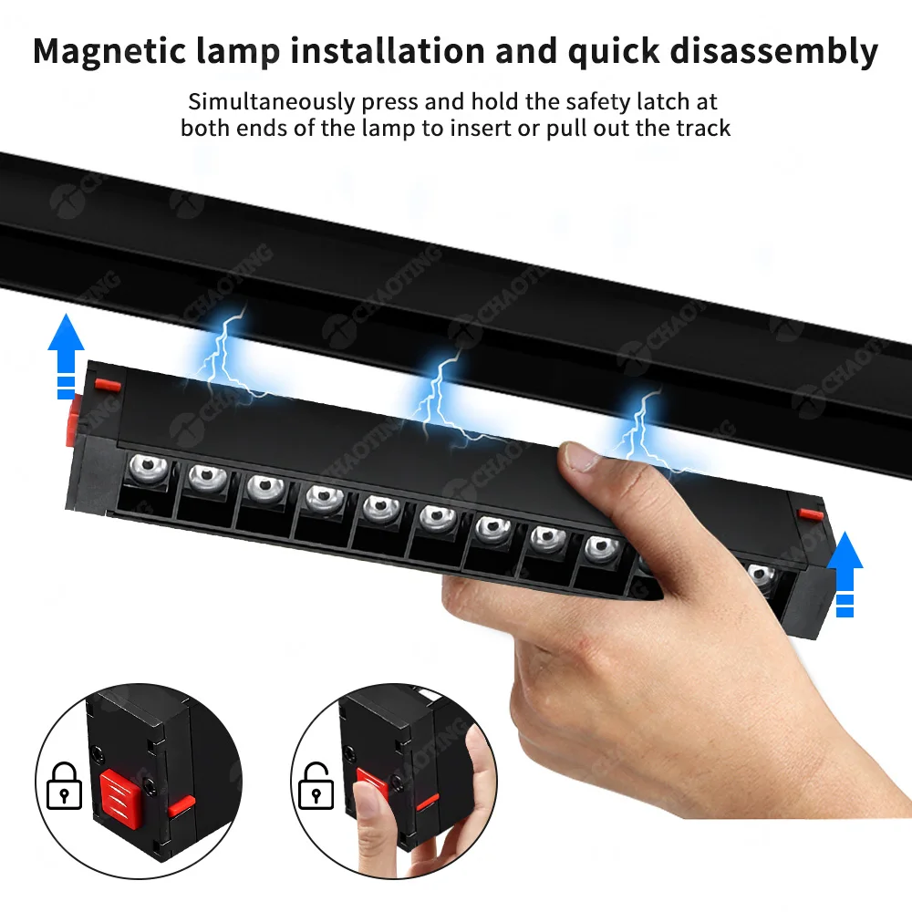New Ceiling Rail Lighting Smart Dimmable Focus Spot Lamp Commercial System Track Lights Led Magnetic Linear 18W Grille Spotlight