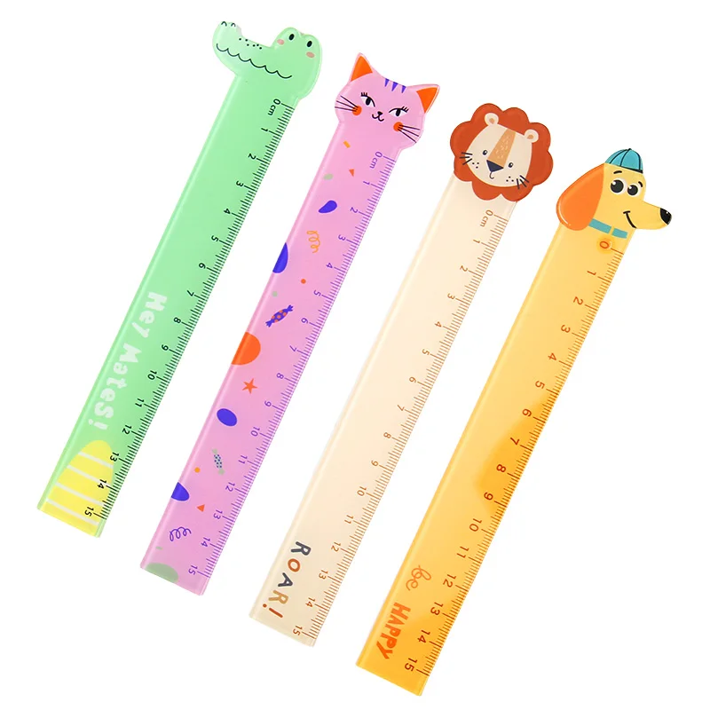 Fun and Colorful Acrylic Animal Rulers for Kids Inspirational Messages Featured School and Crafts Made of Plastic