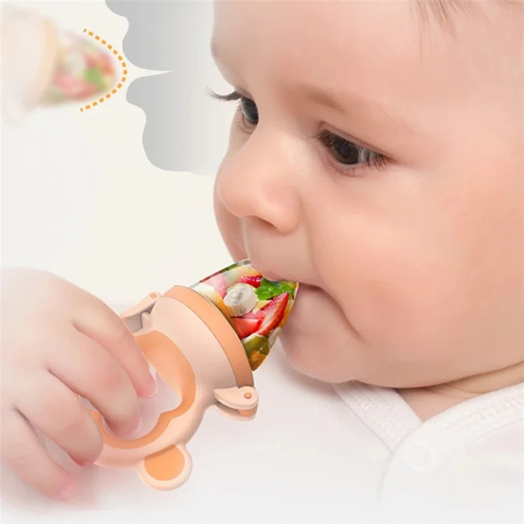 New Design Monkey Shape Silicone Infant Baby Feeder Pacifier BPA-Free Nipple and Fruit Feeder with Animal Pattern