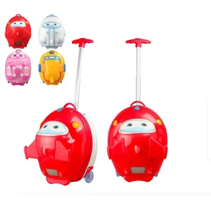 Wholesale OEM Customized 3D Cartoon Airplane Characters Children Carry on Travel Trolley Luggage for Kids