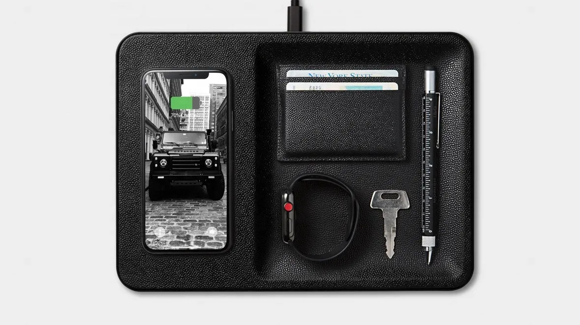 2 In 1 Linen Leather Wireless Charging Mouse Pad Rgb Mousepad Wireless