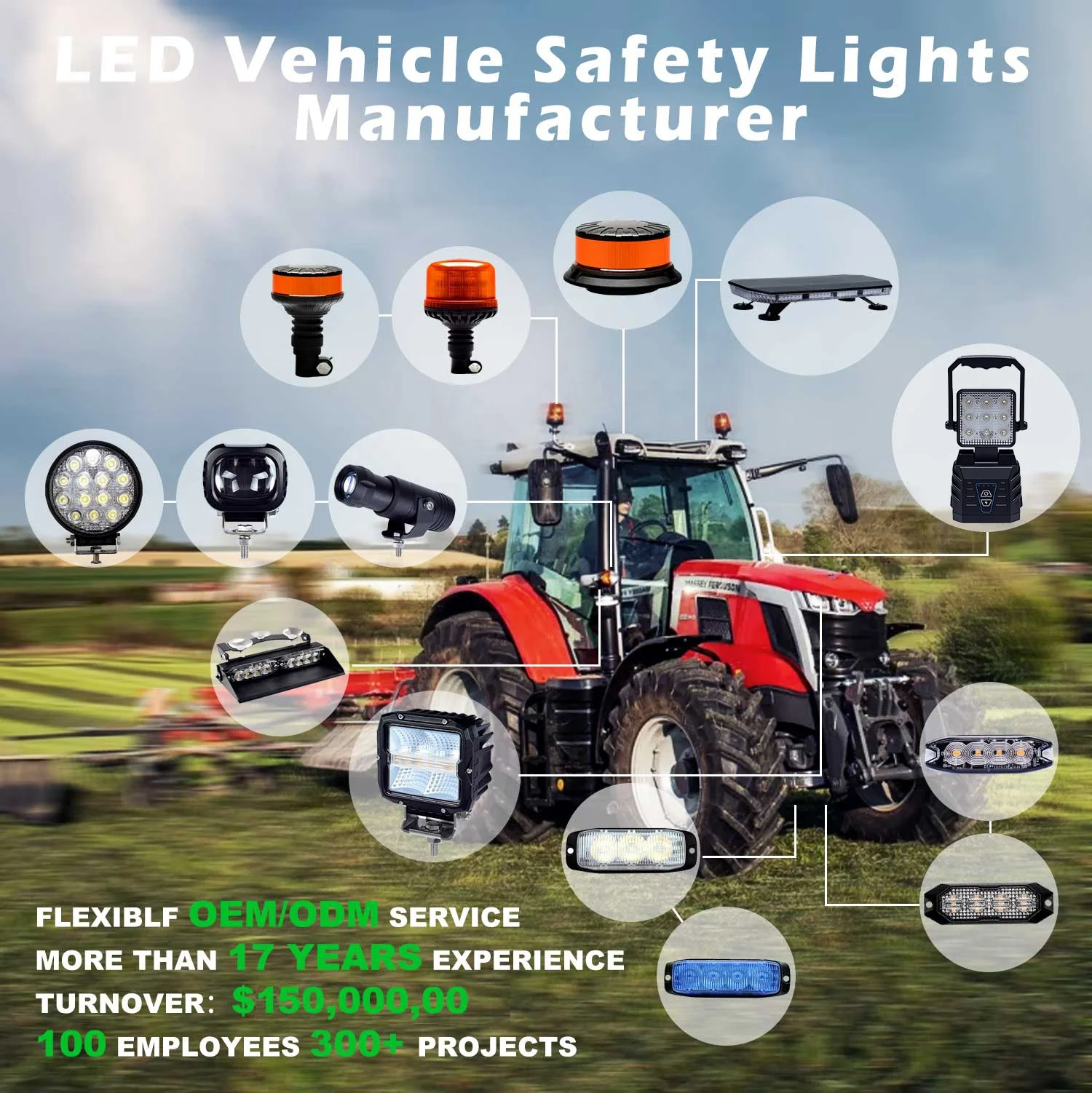 High Quality ECE R65 Amber 12V 24V LED Warning Strobe Light Rotating Beacon for Vehicles Magnetic