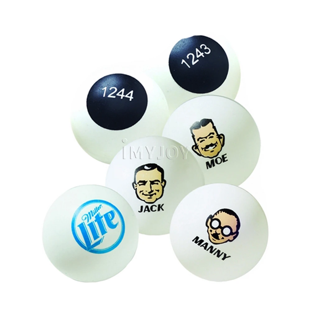 Оптовая продажа разноцветные мячи для пинг-понга с принтом на