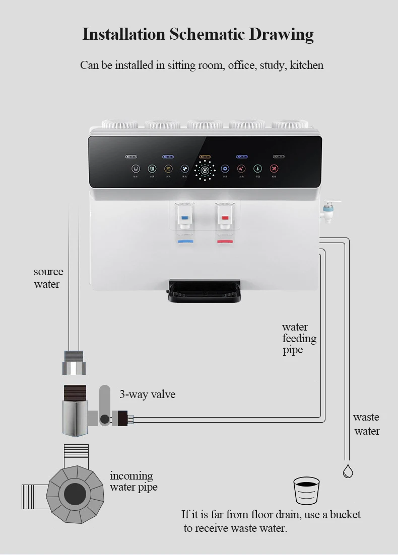 2025 Myteck New Arrival Tabletop Instant Hot Water Dispenser System RO Reverse Osmosis Drinking Water for Home