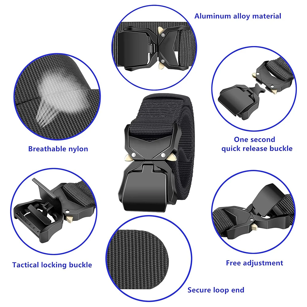Waterproof Multifunctional Tactical Belt Riggers Belts Heavy Duty Quick-Release Aluminum Alloy Buckle Tactical Belt