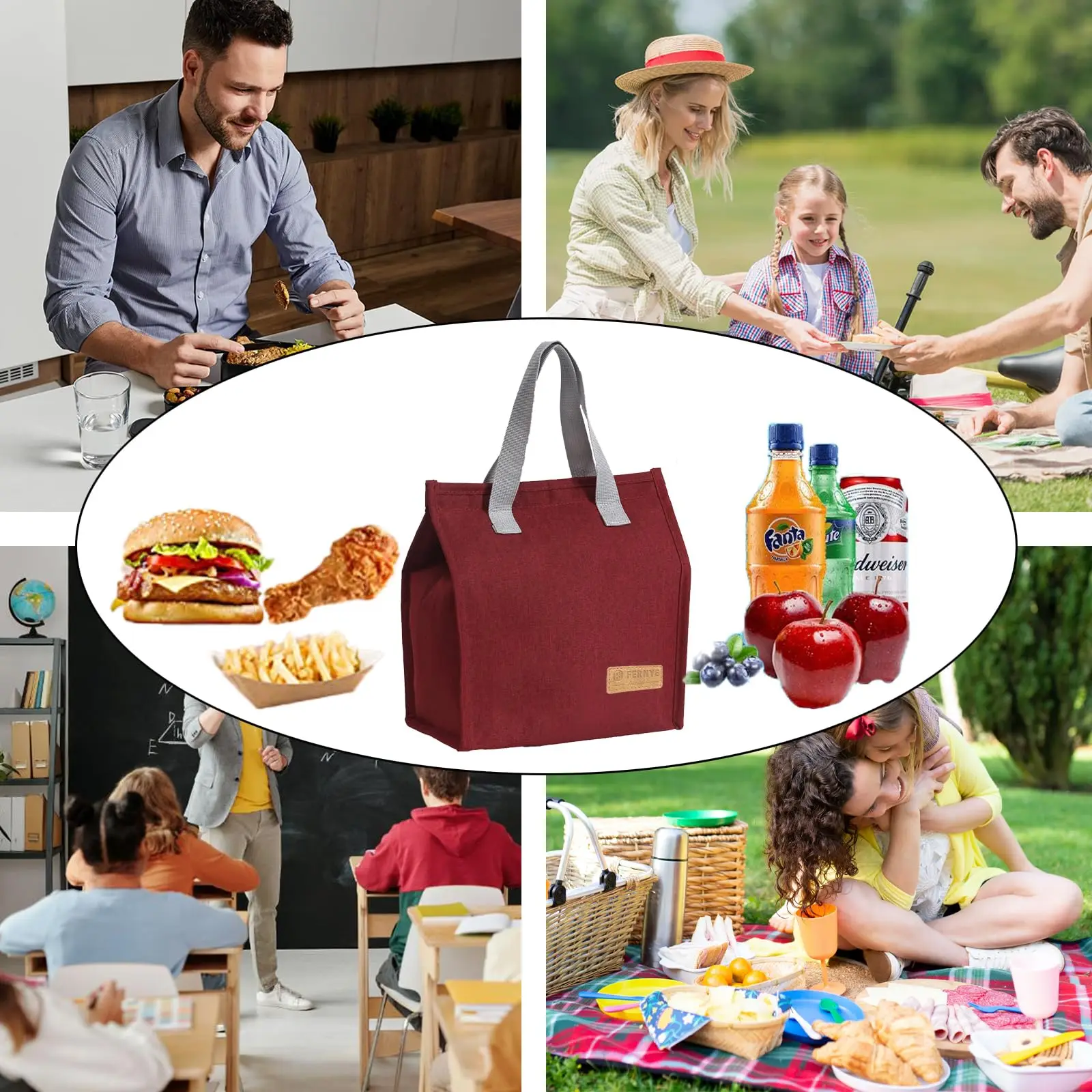 Eco-Friendly Reusable Travel Foldable Food Delivery Thermal Insulation Grocery Shopping Cooler Bags Bag details