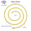 Gold 3.3mm 22in Rope Chain