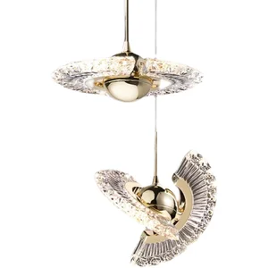 Modern Rotatable Pendant Lamp Chandelier Metal Acrylic Hanging Fixture for Indoor Lighting Home Decor for Living Room Mall Iron