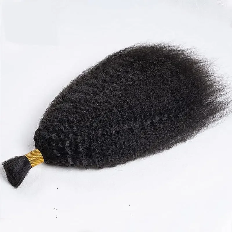 Kinky Straight Braiding Human Hair Bulk Mongolian Remy Hair Crochet Box Braids Hair Bundles 100g 3 pezzi/lotto_voghion.com