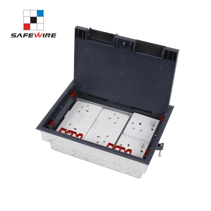 3 Compartments Raised Floor Socket Outlet  Service Floor Box