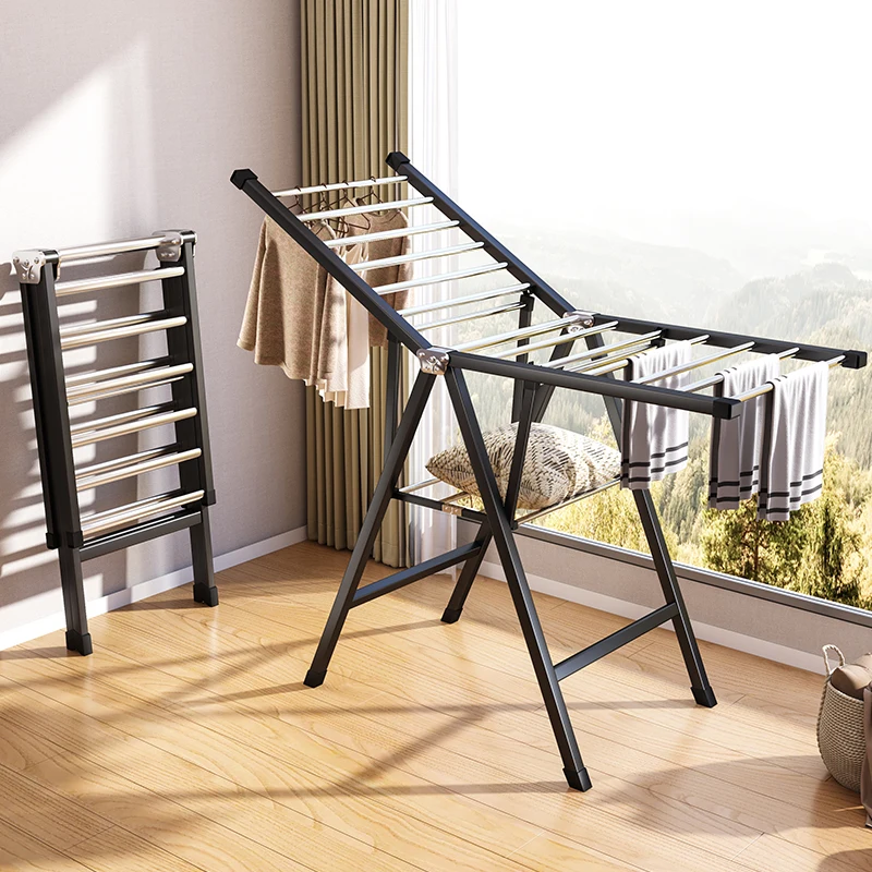 Heavy Duty Foldable Clothes Drying Racks Clothing Organizer Iron Laundry  Stand, Rust-Resistant, Multi-Layer Clothes Drying Rack