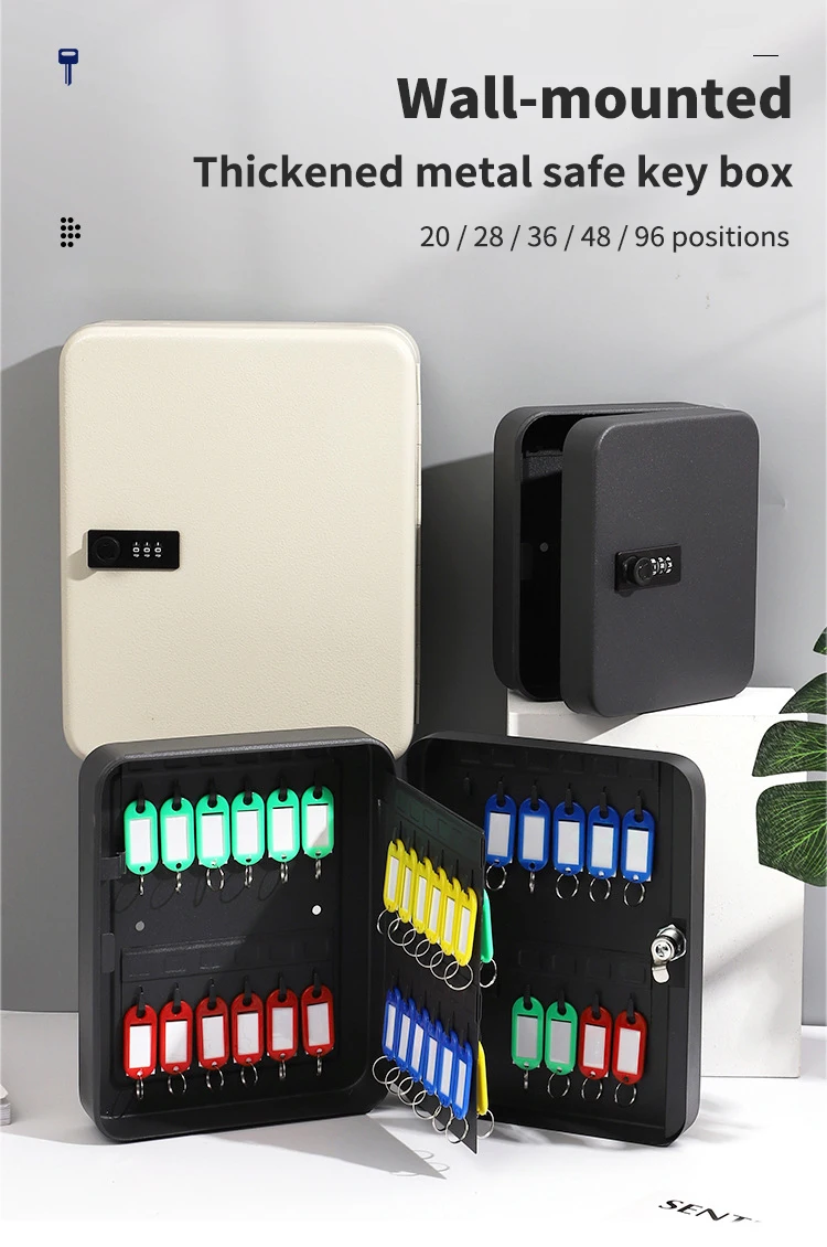 FixtureDisplays 90-Key Steel Key Storage Box | Wall Mount Lock Cabinet For Home & Office