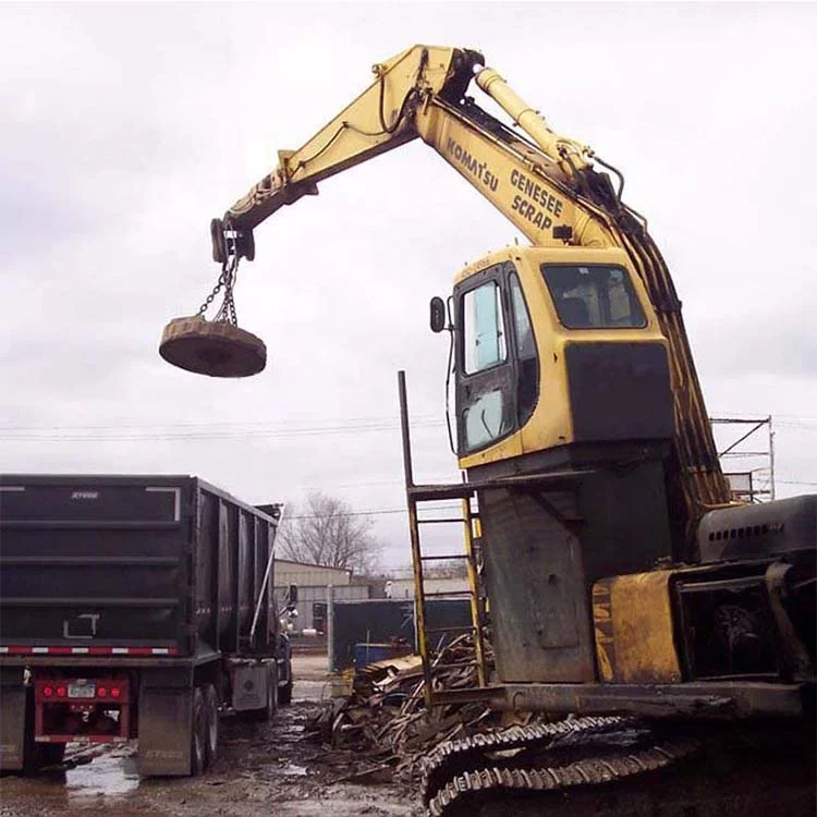 Steel Scrap Handling Excavator Magnet Round Lifting Electromagnet