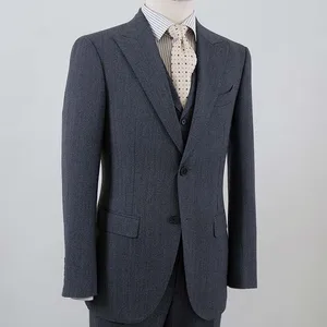 Custom Bespoke Tailor Men's Blazer Pant Suits Full Canvas 2-Piece Window Plus Size Breathable Woolen Fabric Single Breasted