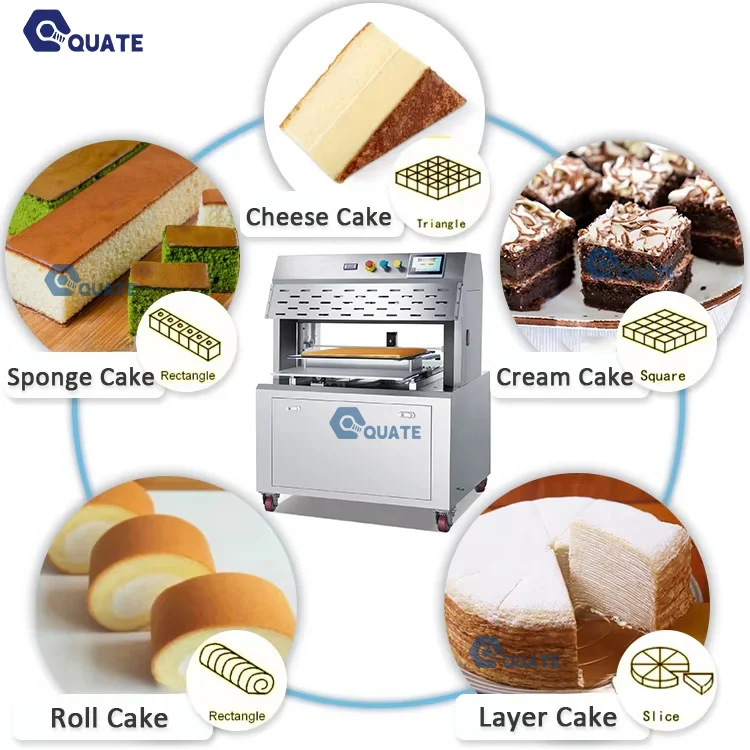 Automatic SS304 Cake Cutter Material Cheesecake Toast Cutting Machine for Square & Round Shapes Cake Cutting Machine for Bakery