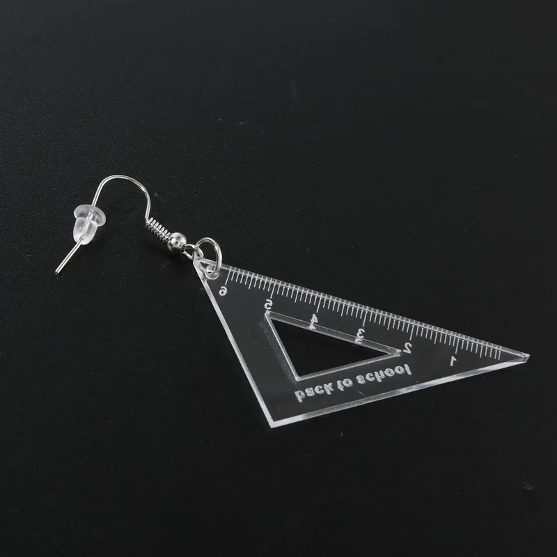 Clear Acrylic Made Fashion Right-angle Ruler Triangle Ruler Dangle ...