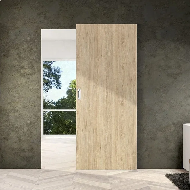 CONCEALED SLIDING BARN DOOR HARDWARE SOFT CLOSING INTERIOR WALL MOUNT HIDDEN TRACK ROLLING KIT
