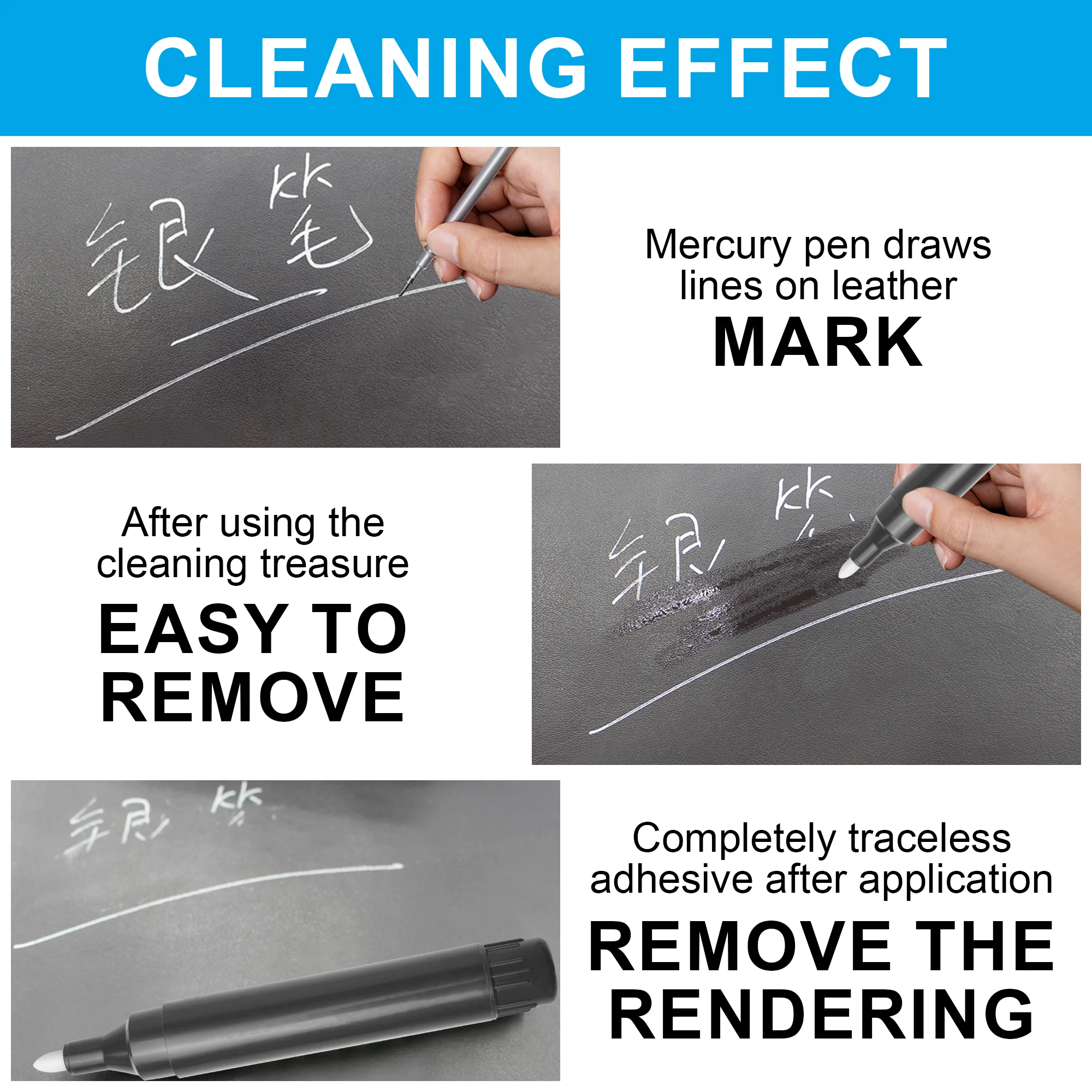 Capacity Leather Craft Silver Line Painting Cleaning Mercury Refill Silver Refill Cleaning Pen Tools