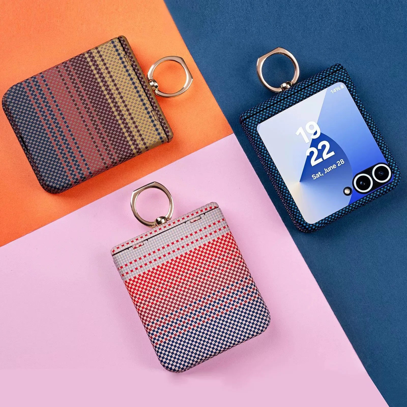 product for customized carbon fiber business design plastic ring holder lightweight shockproof foldable phone case for-2