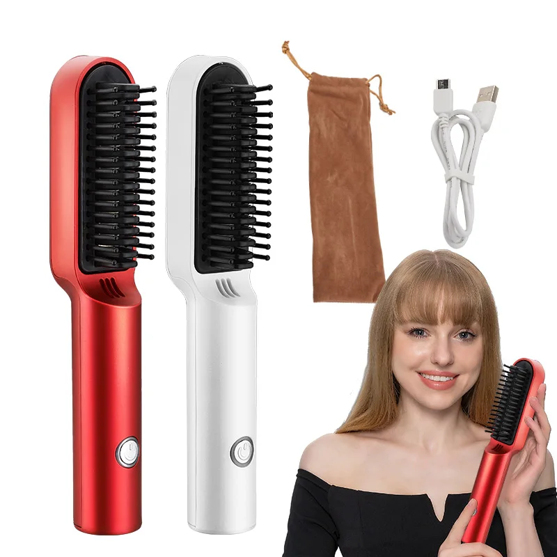 Wireless Hair Straightening Comb New 2 In 1hair Straightener Portable ...