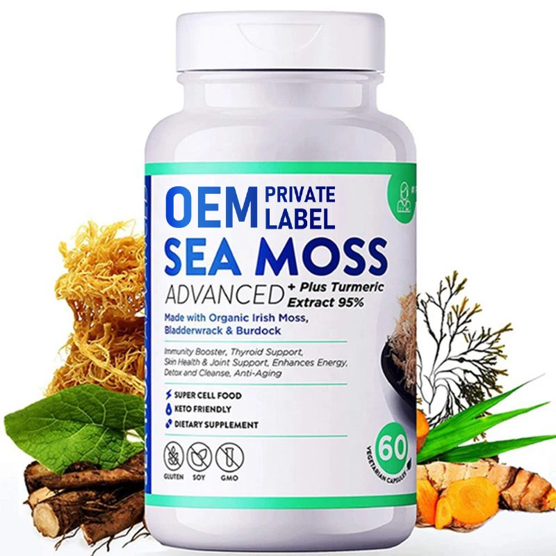 Oem Irish Sea Moss Capsules Complex Sea Moss Advanced Plus Turmeric ...
