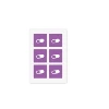 Six purple square patches