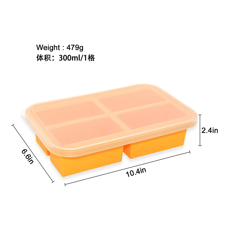 Wholesale Benhaida Extra Large Silicone Ice Cube Freezer Container Broth  and Sauce Storage Silicone Soup Freezing Tray with Plastic Lid From  m.