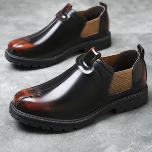 Ankle Boots Non-slip Party Oxford Breathable Brogue  Lace-Up Deodorant Casual Business Formal Leather Office Men's Dress Shoes