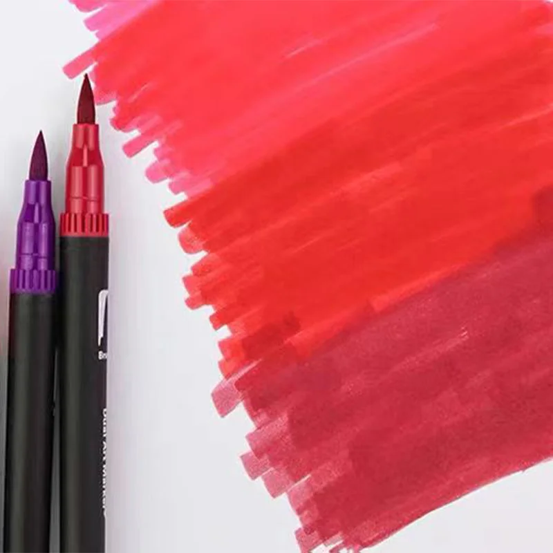 Хит продаж 12/24/36/48 цветов графический эскиз мягкая кисть наконечник цветные маркеры Двухточечные