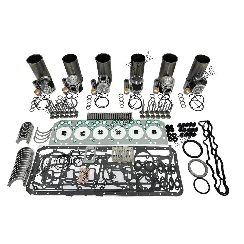 Overhaul Kit With Valves Engine Bearings Cylinder Liner Piston Rings Full Gasket Kit Fit for Doosan Develon DL06 Engine