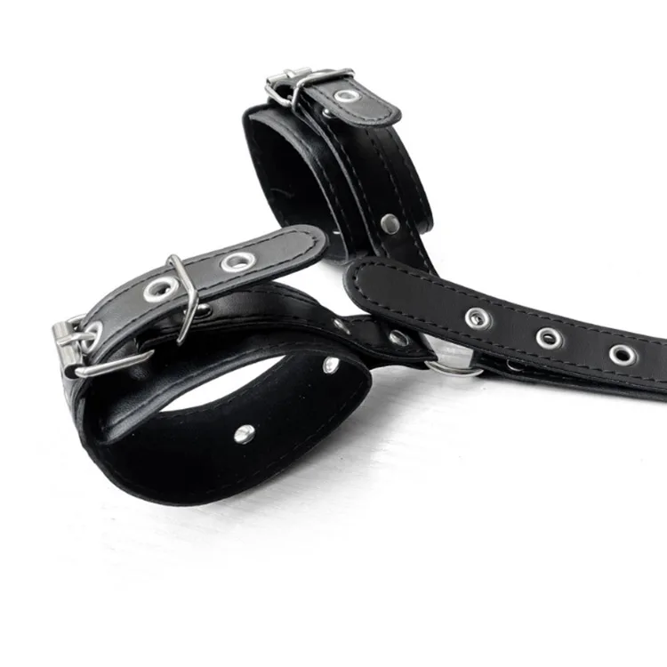 thumbnail image 2 of Bondage Restraint Set - Neck To Back Wrist Cuffs With Collar & Handcuffs Fetish Kit 2 of 12