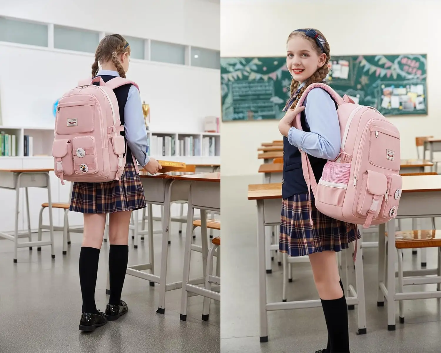 School Backpacks for Teen Girls - Laptop Backpacks 15.6Inch College Cute Bookbag School Backpack for Girls Teens Cute Aesthetic College  main image 2