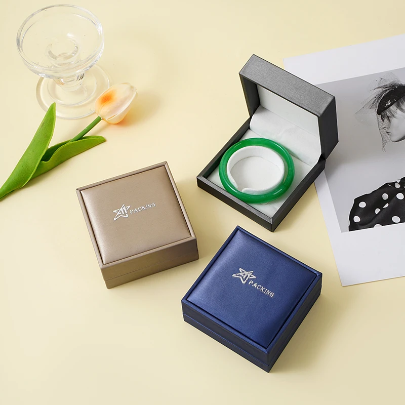 product modern luxury jewelry packaging box pu leather square buckle closure custom size for rings earrings necklaces watches wholesale-6
