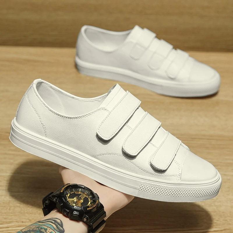 Custom Logo Oem Factory Plain Shoes Men White Colour Wholesale Saketboard Formal Sneakers Leather Casual Shoes for Men New Style