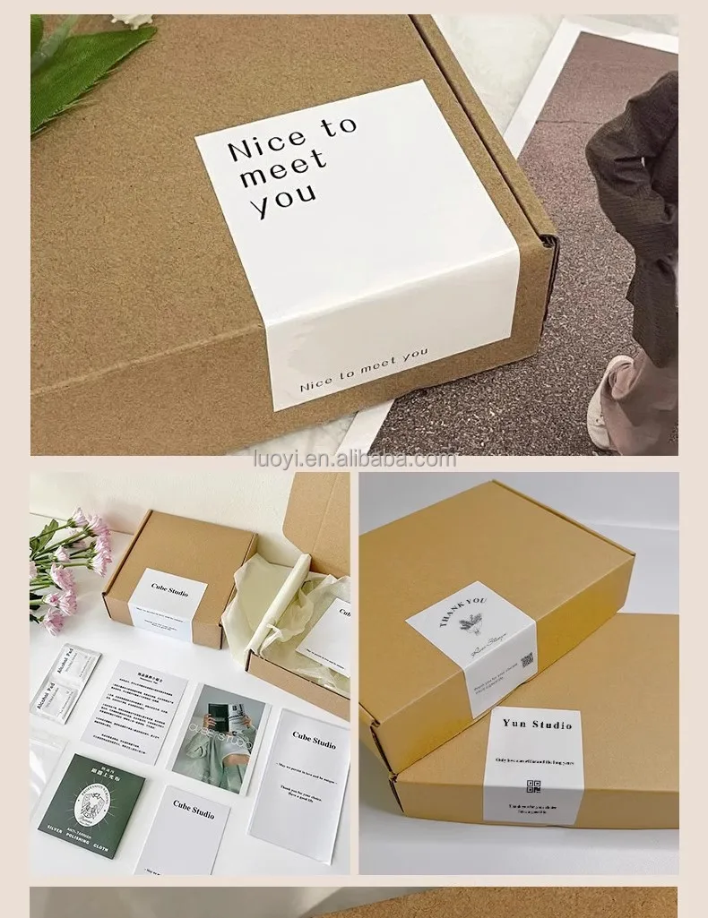 Custom Brand Logo Printing Shipping Boxes Strong Adhesive Roll Label ...