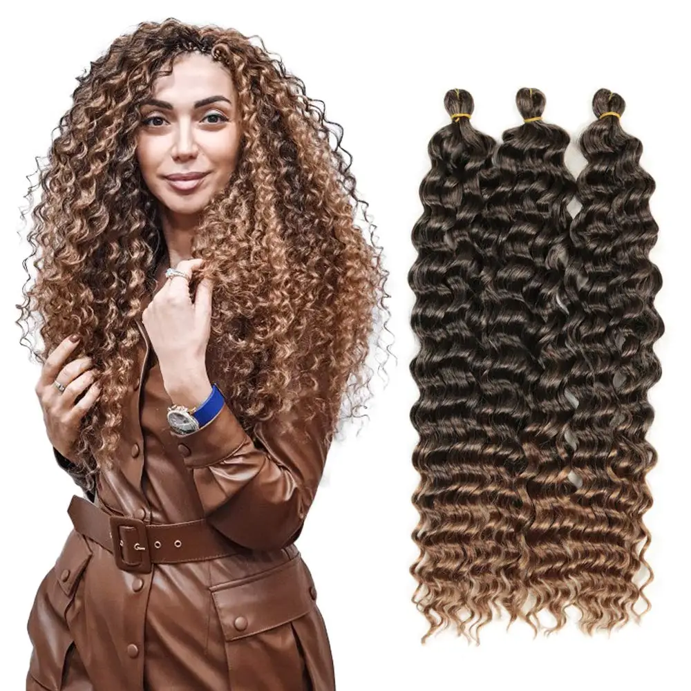 Deep Wave Ripple Curly Hair Extensions Braids Jerry Curly Ombre