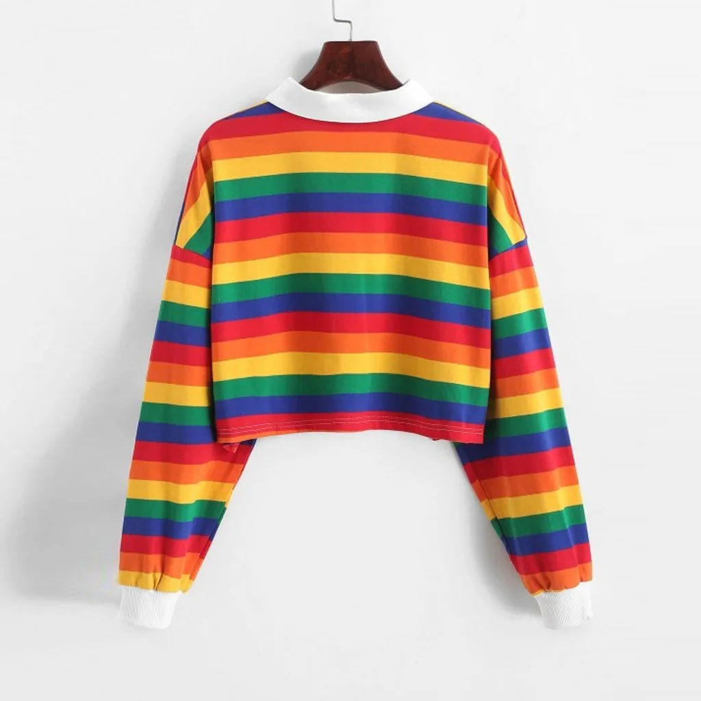 Rainbow crop hoodie hotsell