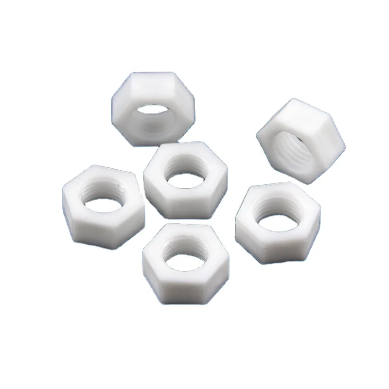 Plastic nuts Nylon white Customized M5 Nylon Insulated Hexagon Nut customized